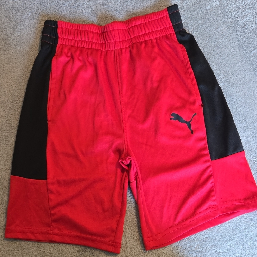 Puma Kids Red and Black Shorts